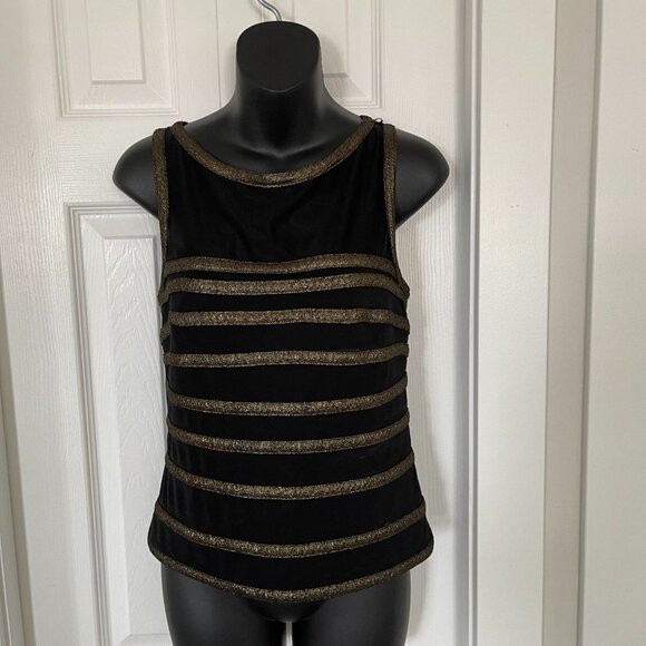 NWT Joseph Ribkoff Black & Gold Elegant Top, size 10 - Picture 3 of 12